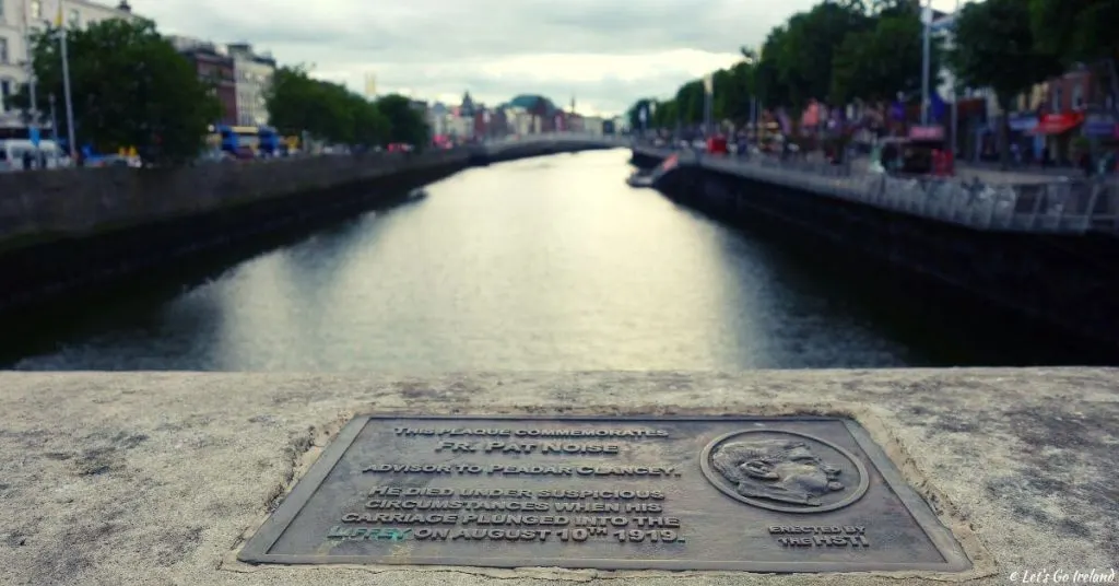 The Father Pat Noise Plaque on O'Connell Bridge, Dublin, Ireland