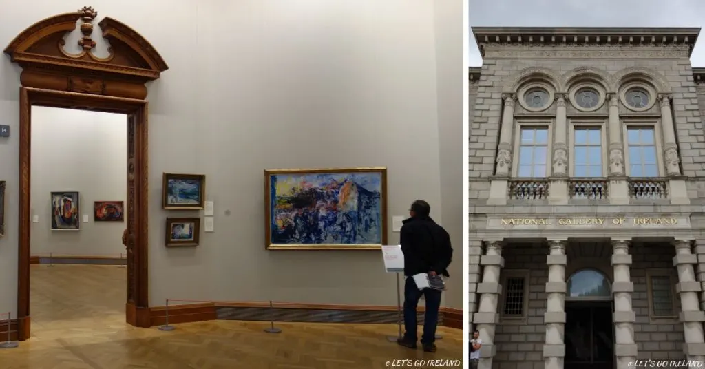 Der Haupteingang und die Jack B. Yeats-Ausstellung der National Gallery of Ireland.
