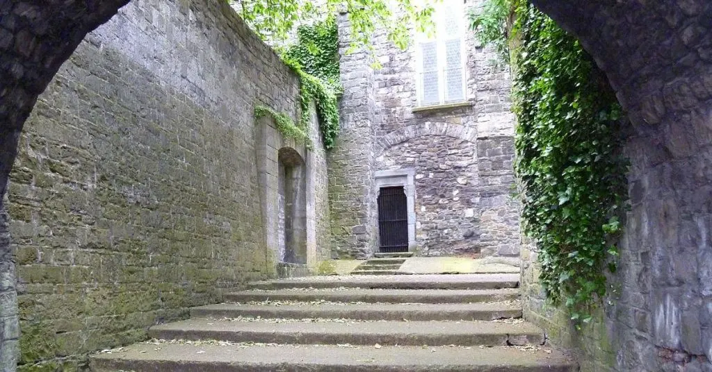 The steps to "Hell" at St. Audoen's Church, Dublin Ireland