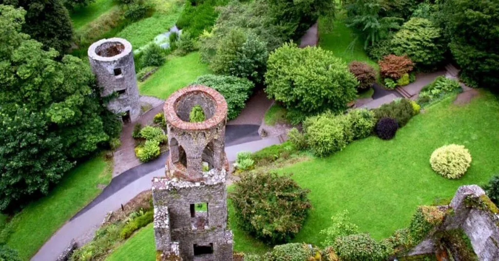 A view of Blarney Castle and Gardens, Cork, Ireland.
