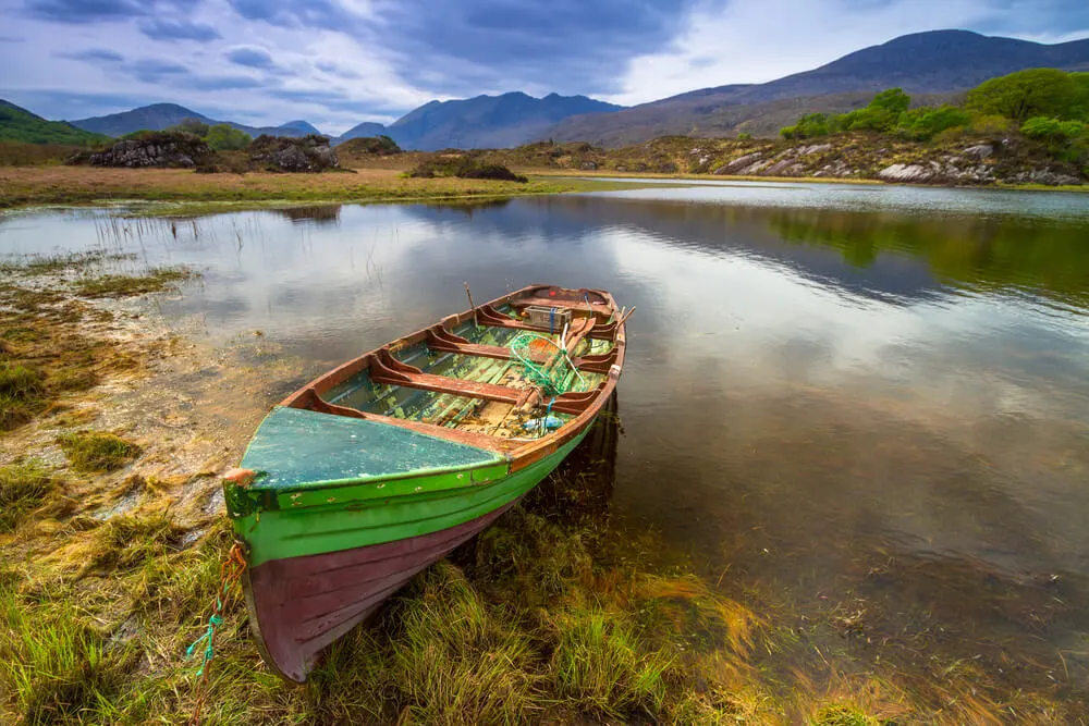 Boat on one of the Lakes of Killarney, Count Kerry, Ireland.
