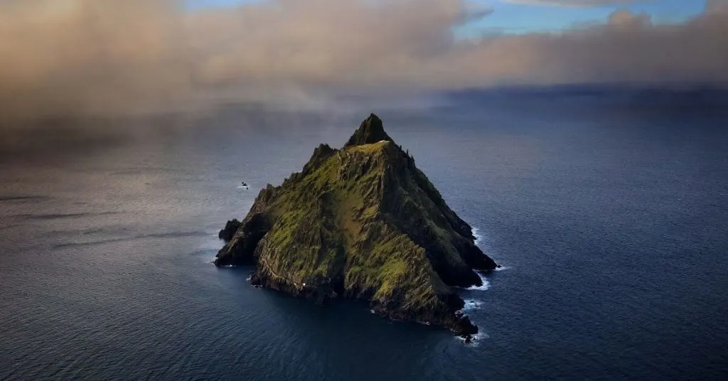 Aerial Shot of Skellig Michael County Kerry Ireland