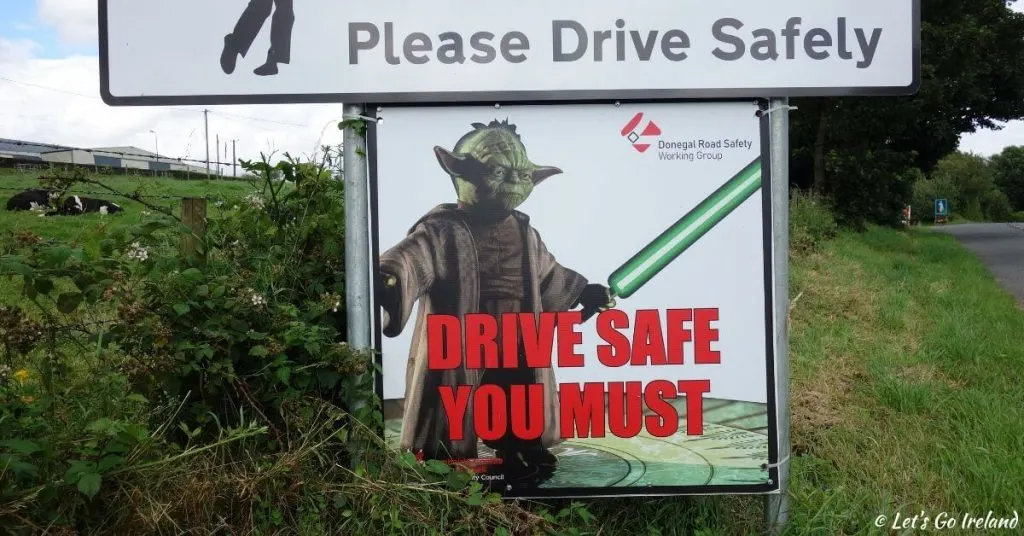 Yoda road safety sign Ireland