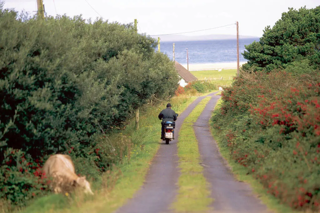 A country road on Achill Island, Ireland