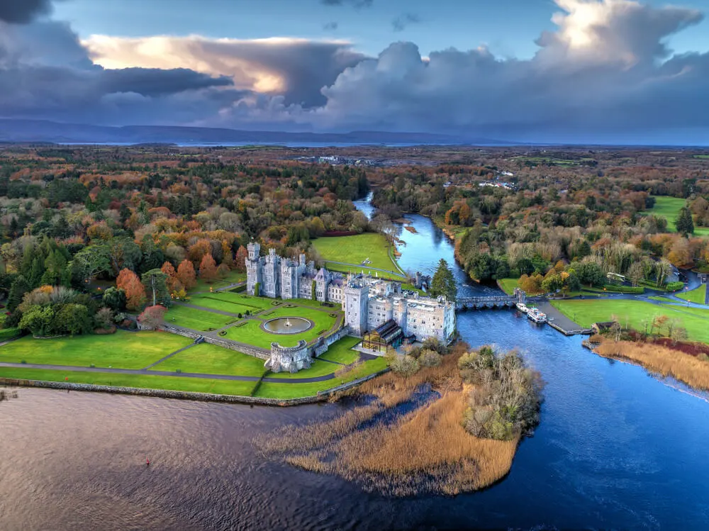 Ashford Castle in County Mayo in fall.