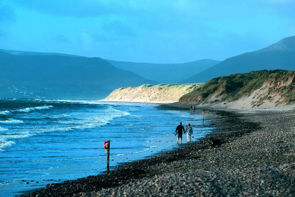 Walking on a beach along the Ring of Kerry, Ireland.