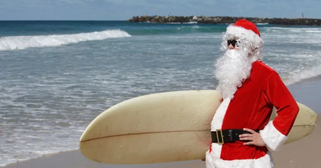 Santa Christmas Day swim and surf
