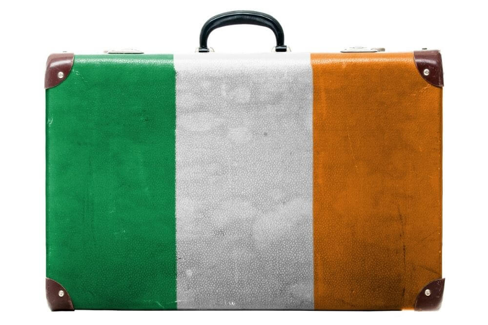 A suitcase with the Irish Flag. All set to go! 