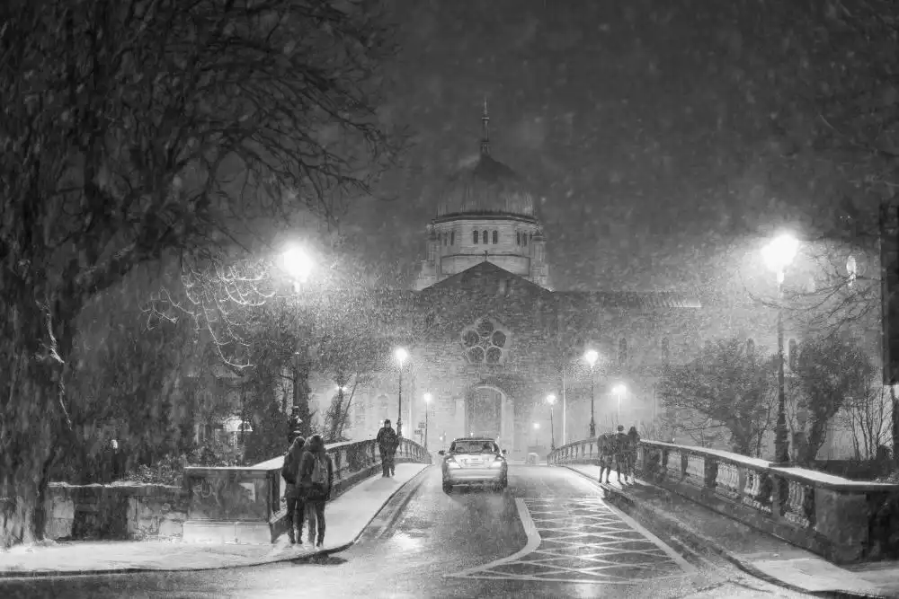 Galway Cathedral in snow.