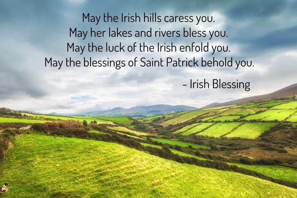 Irish countryside with an Irish blessing