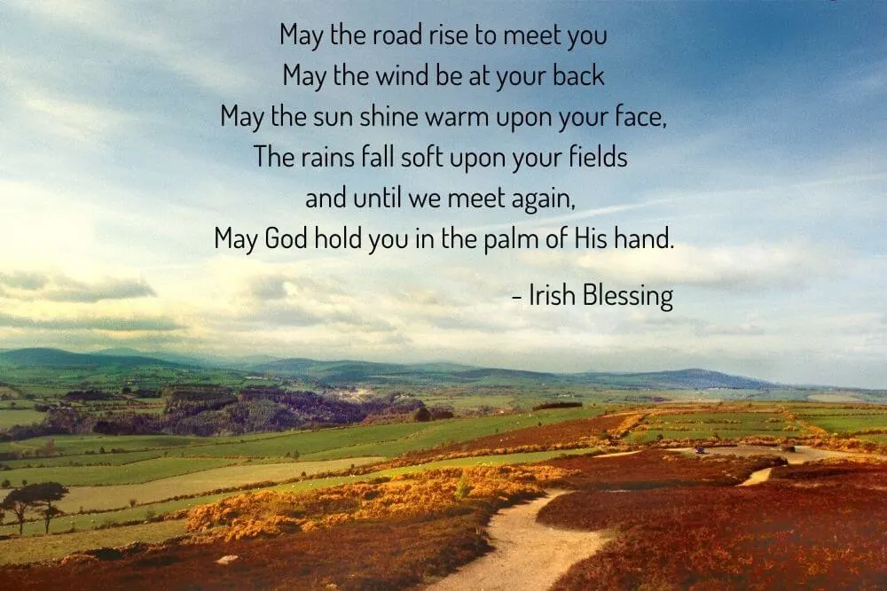 Irish countryside with Irish blessing