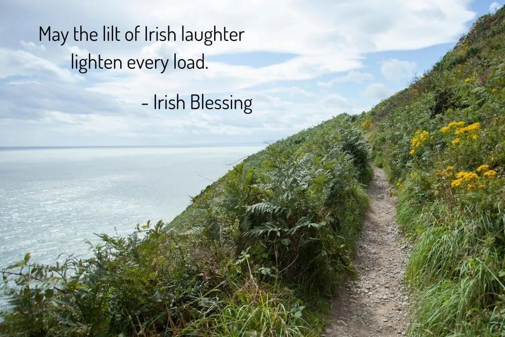 Cliff pathway with an Irish blessing