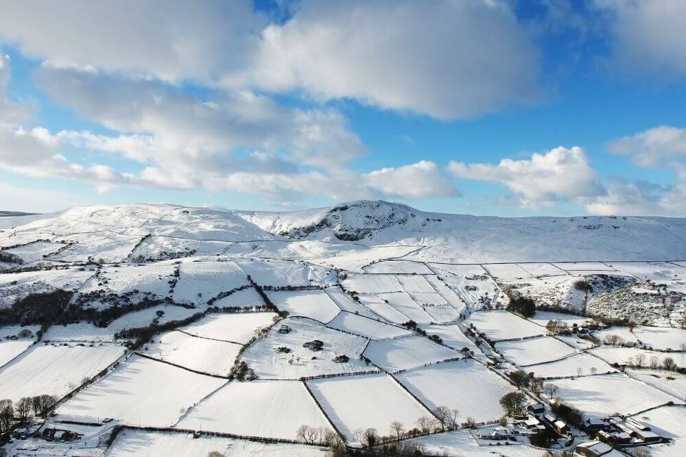 Forty shades of white in the fields of County Antrim.