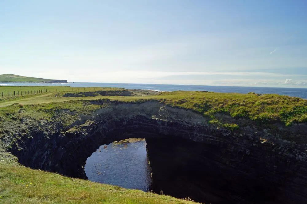 The last remaining sea arch at the Bridges of Ross in County Clare.