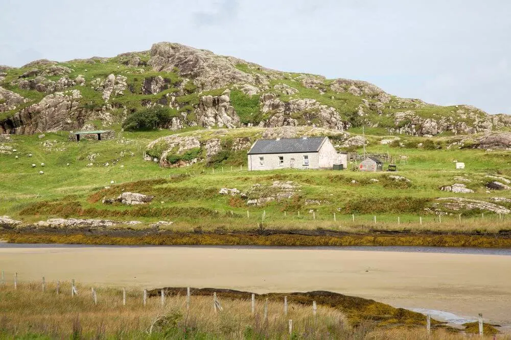 View of a cottage beside Lettergesh Beach.