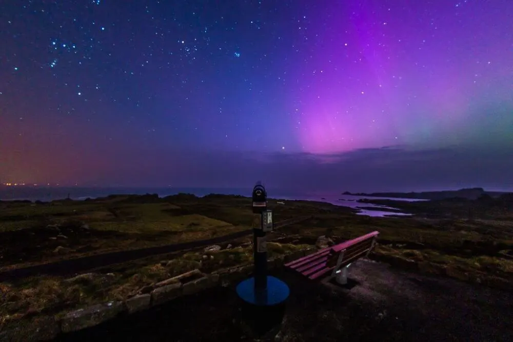 Northern Lights over the Car Park at Malin Head, County Donegal