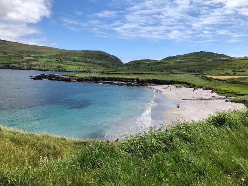 The breathtaking setting of Garnish Beach on a day in summer. 