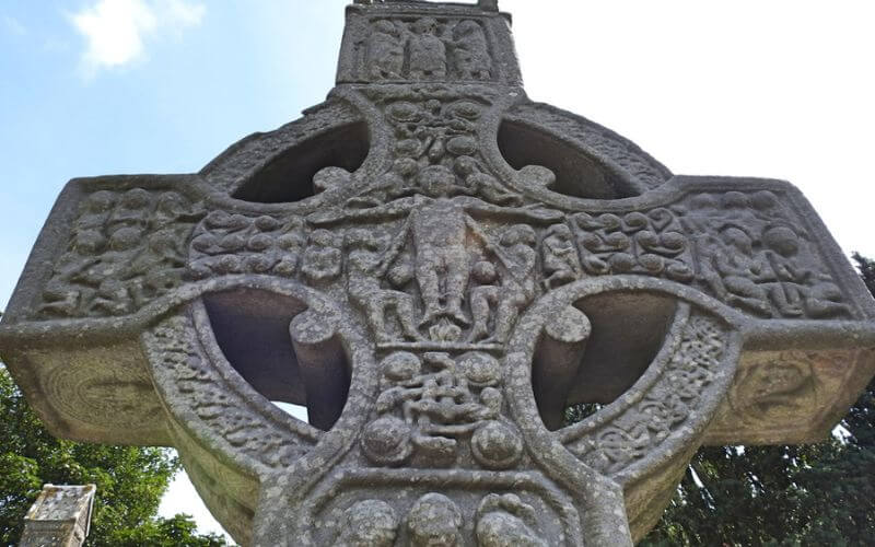 Close up of the face of Muiredach's Cross in Monasterboice.