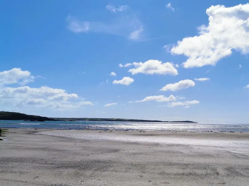 The glistening, clear waters of Warren Strand in West Cork on a sunny day.