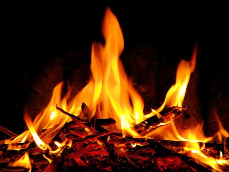 Close-up von brennendem Feuer