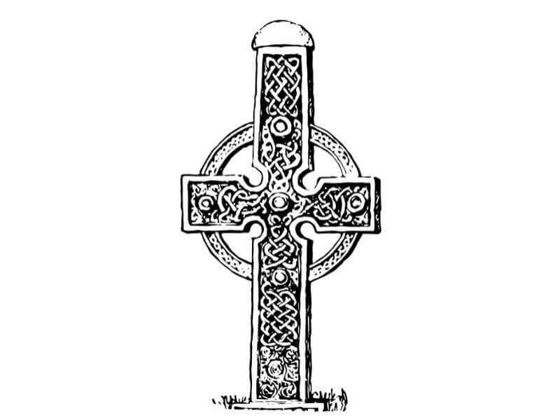 Traditional Celtic knotwork design from the South Cross at Aheny, Ireland.