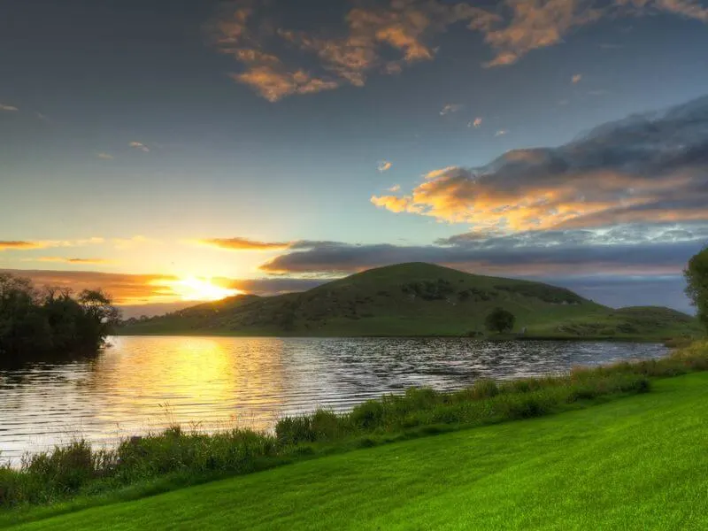 Lough Gur in County Limerick at sunset