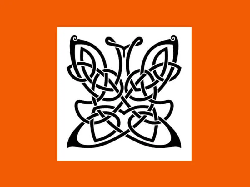Complex Celtic Butterfly tattoo design idea. 