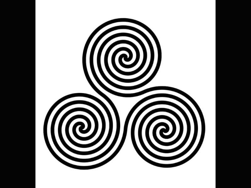 Ein von Triskele inspiriertes Spiraldesign. 