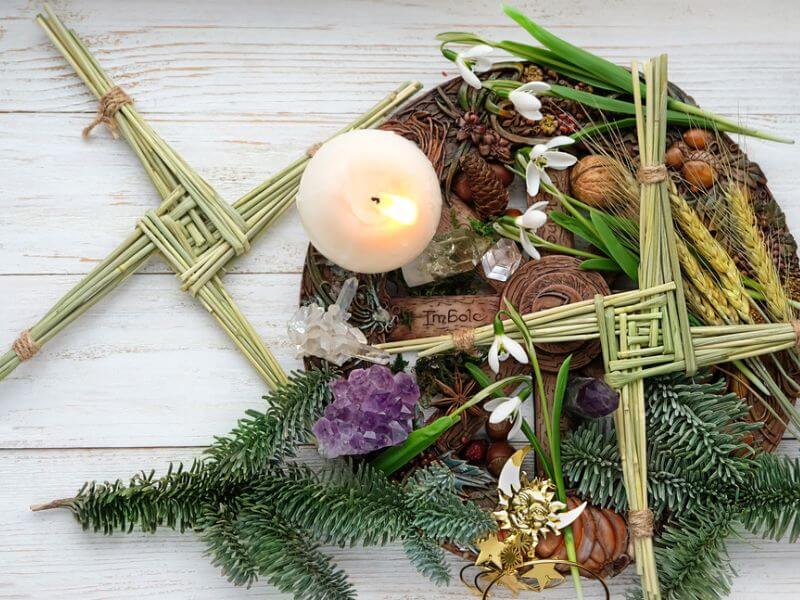 A Wiccan altar to Brigid for the festival of Imbolc