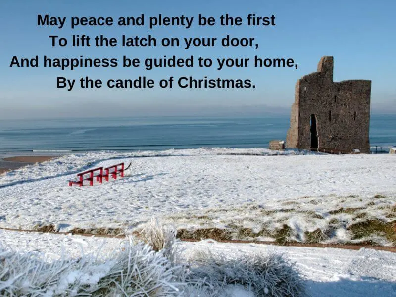 Ballybunion Castle in County Kerry during winter time with blessing