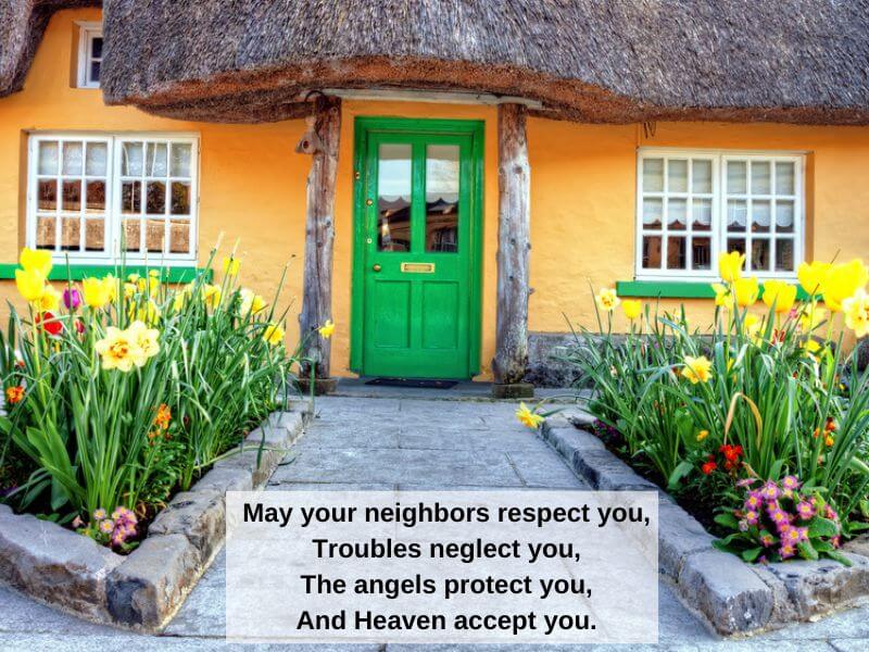 A small cottage in Adare, County Limerick wiht a blessing. 