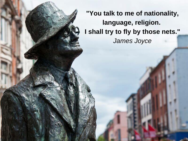 James Joyce Statue with quote. 