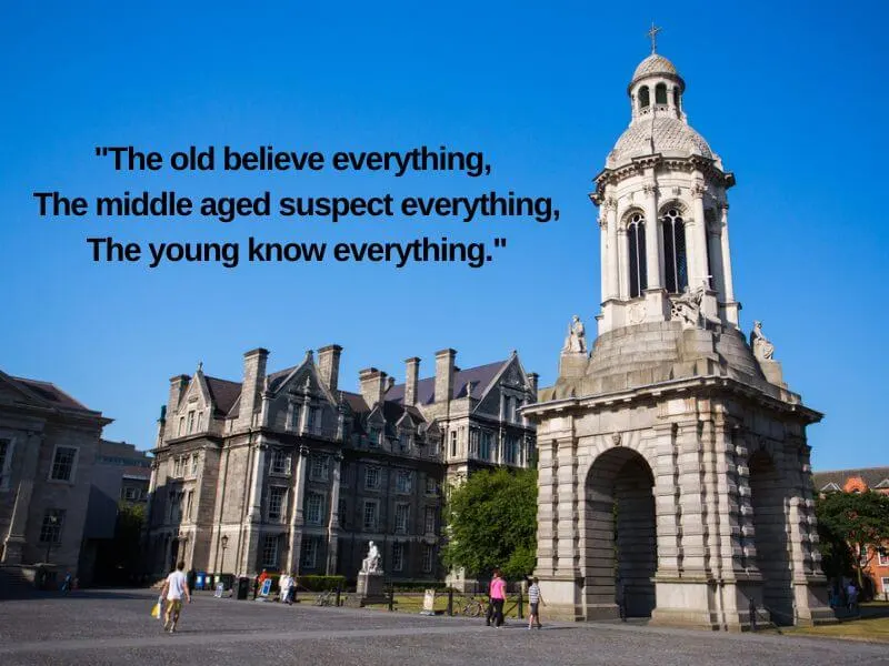 View of Trinity College in Dublin. 