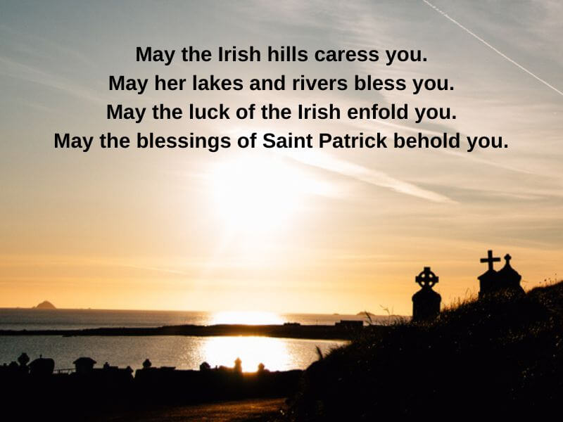 Saint Patrick's Behold with and Irish sunset with St. Patrick's Behold.
