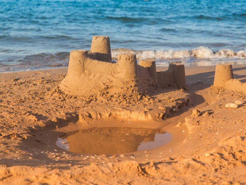 Sand castle at Myrtleville Beach, Ireland.