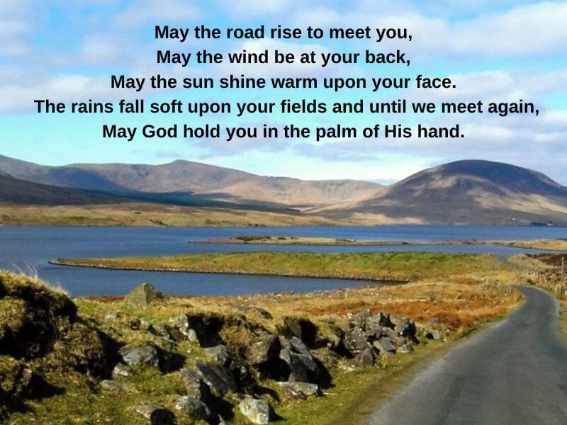 May the Road Rise to Meet You blessing with Connemara landscape. 