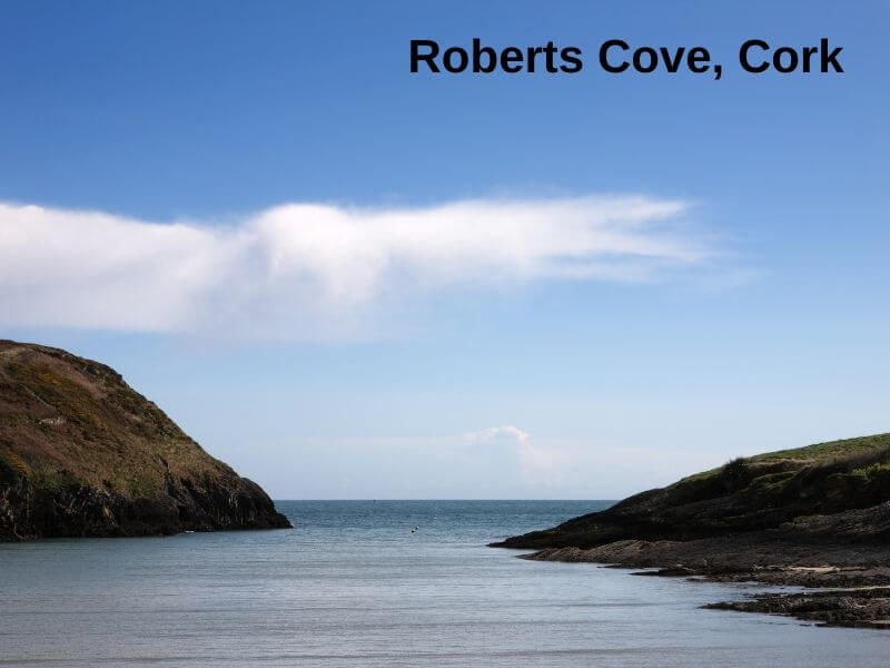 The sheltered waters of Roberts Cove. 