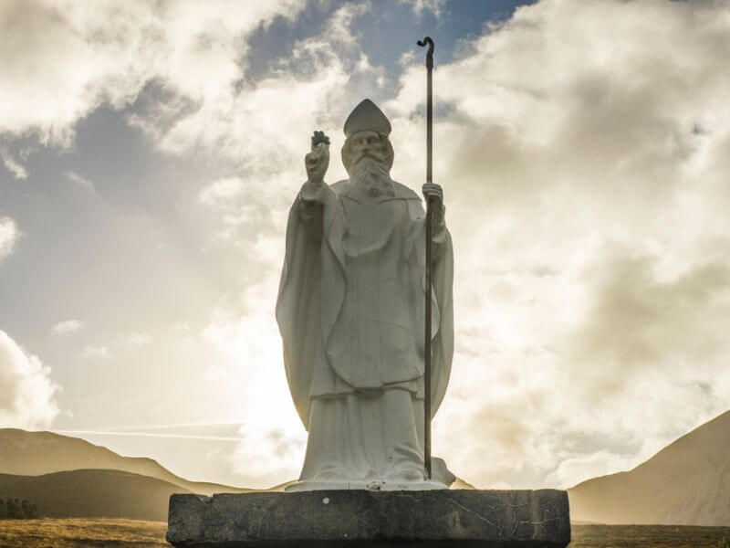 St. Patrick's Statue at the base of Croagh Patrick in County Mayo. 