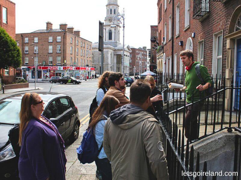 Nils working as a tour guide for the James Joyce Centre in Dublin. 